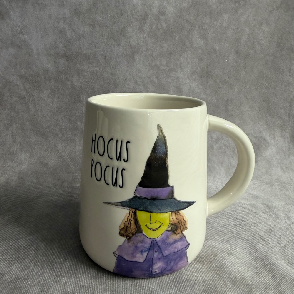 Rae Dunn Mug White Hocus Pocus Witch Watercolor Ceramic Coffee Cup 16oz